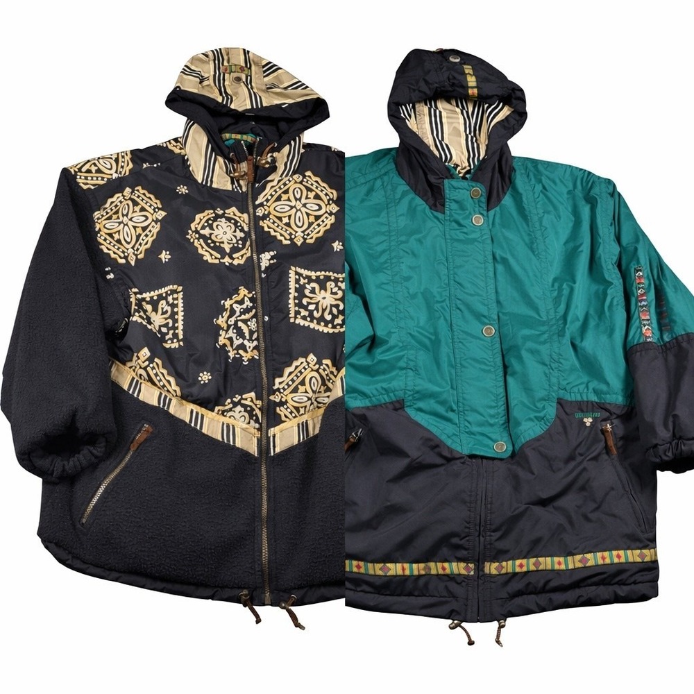 Vintage Obermeyer Jacket Womens 14 Southwest‎ Ski Reversible Hooded Counterpart